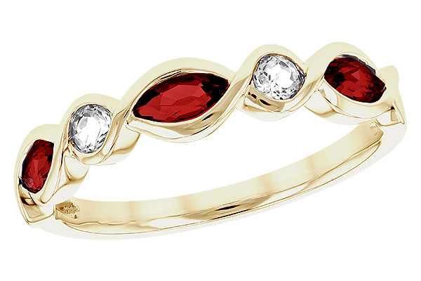 G293-56313: LDS RG .52 TW GARNET .64 TGW