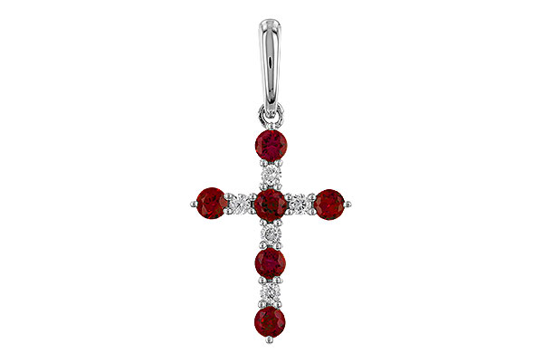 G293-57240: PENDANT .34 TW RUBY .42 TGW