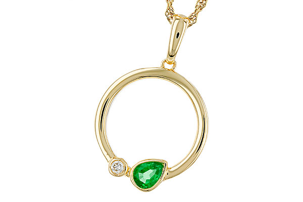 G293-57249: NECKLACE .20 EMERALD .22 TGW