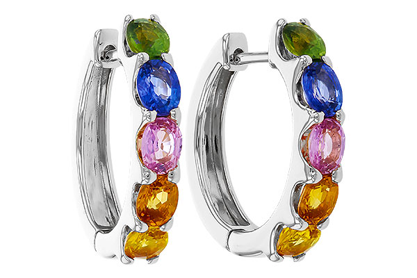 G293-58113: EARRINGS 2.20 TW MULTI-COLOR SAPPHIRE