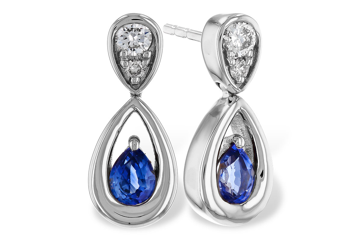 G293-58131: EARRINGS .42 SAPPHIRE .54 TGW (4x3 SAPP)