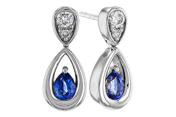 G293-58131: EARRINGS .42 SAPPHIRE .54 TGW (4x3 SAPP)