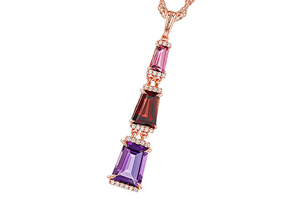 G293-59040: NECKLACE 2.32 SEMI-PREC (PT,GT,AMY) 2.37 TGW