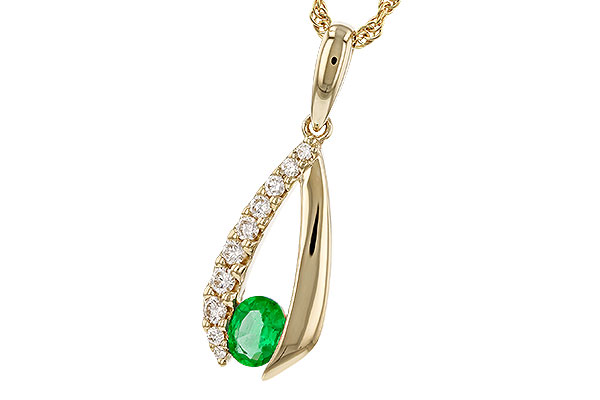 G293-60822: NECKLACE .28 EMERALD .45 TGW (5x4 EMER)