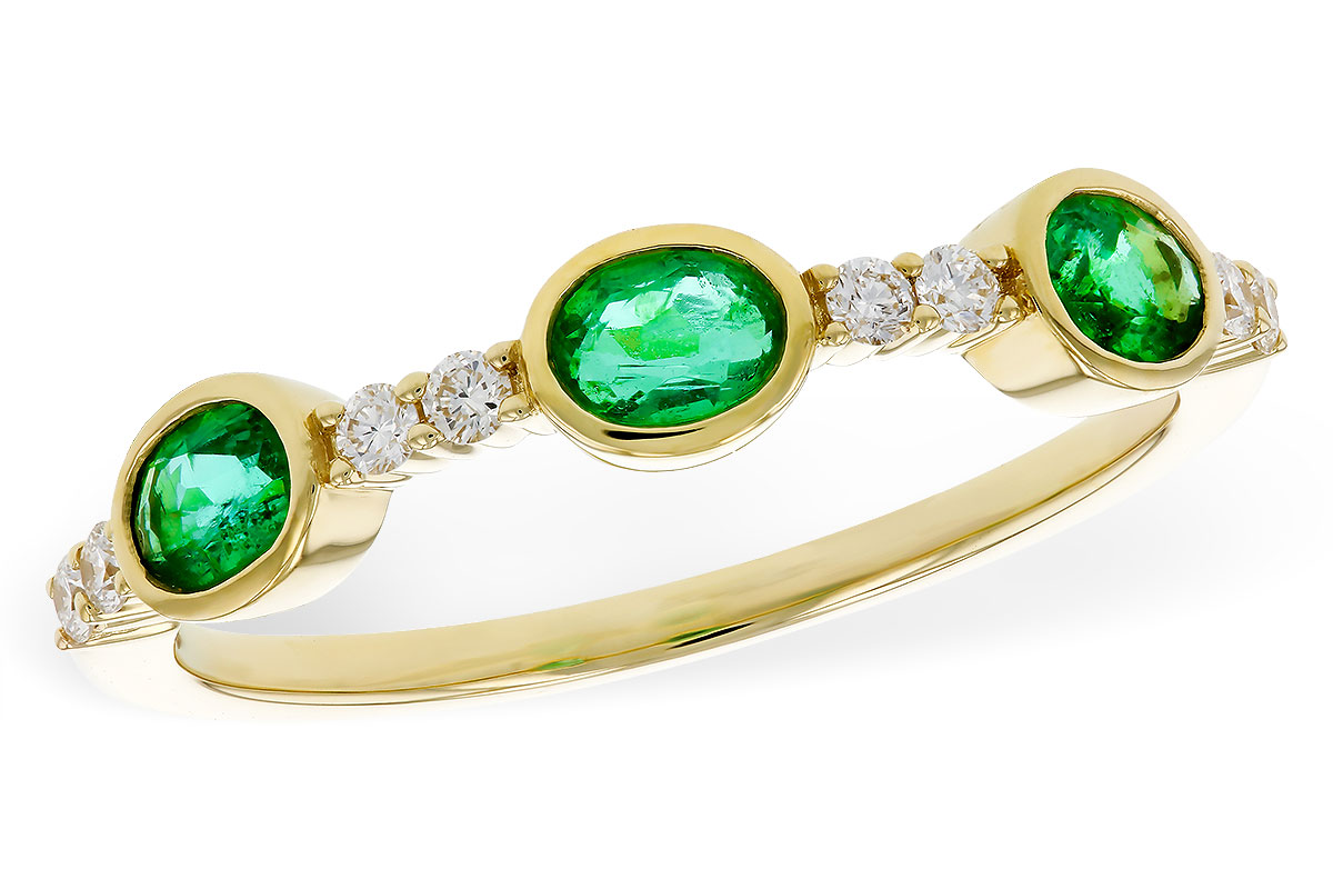 G293-63549: LDS WEDDING RG .46 TW EMERALD .58 TGW