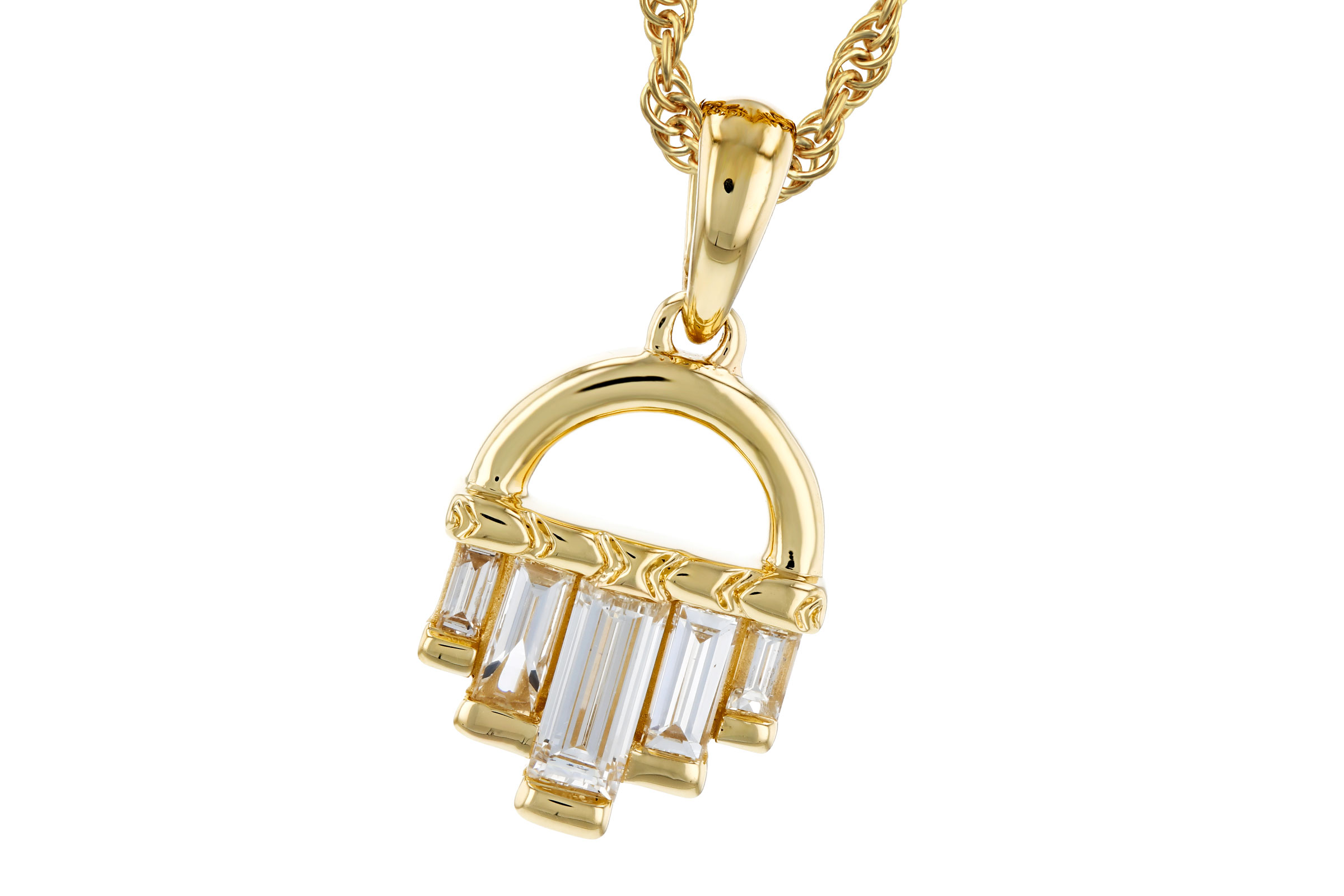 G294-48122: NECKLACE .46 TW BAGUETTE DIAMONDS