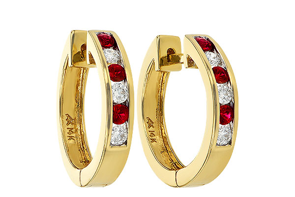 H019-94458: EARRINGS .29 RUBY .50 TGW