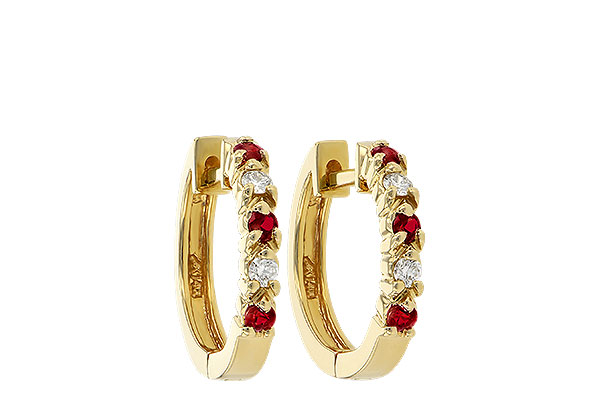 H019-94476: EARRINGS .17 RUBY .26 TGW