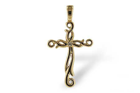 H025-40858: CROSS PENDANT .01 BR