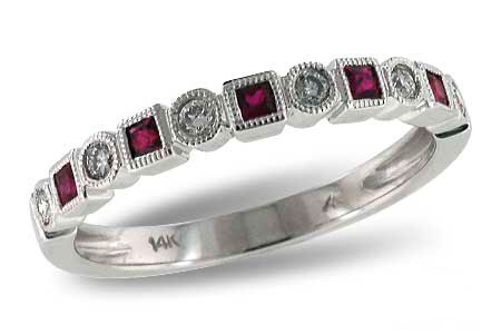 H115-43631: LDS WED RG .18 RUBY .30 TGW