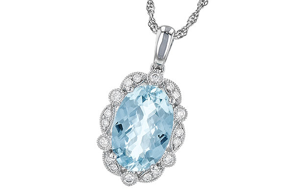 H209-06303: NECKLACE 2.40 AQUA 2.57 TGW (12x8MM AQ)