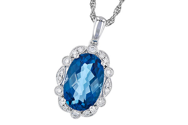 H291-81776: NECK 3.60 LONDON BLUE TOPAZ 3.77 TGW (12x8MM LBT)