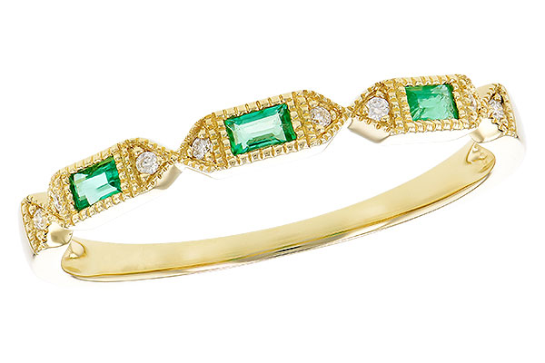 H292-64476: LDS WED RG .10 EMERALD .12 TGW