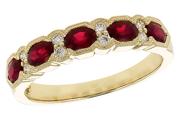 H292-69949: LDS WED RG .88 TW RUBY 1.00 TGW (4x3MM RUBY)