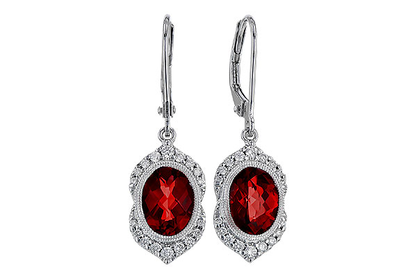 H293-55385: EARRING 3.06 GARNET 3.25 TGW