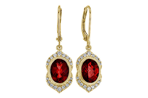 H293-55385: EARRING 3.06 GARNET 3.25 TGW