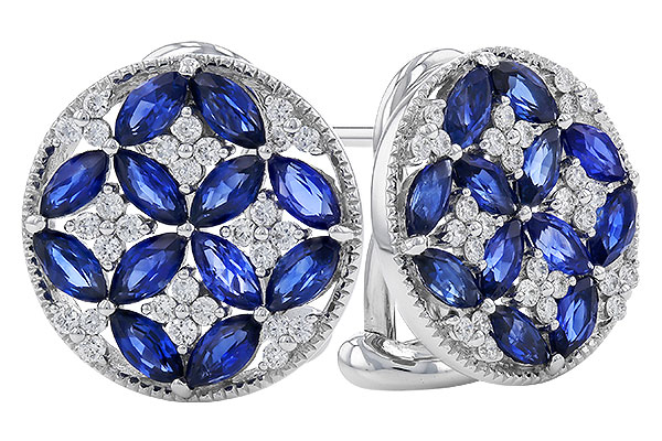 H293-56358: EARRINGS 2.07 TW SAPPHIRE 2.37 TGW