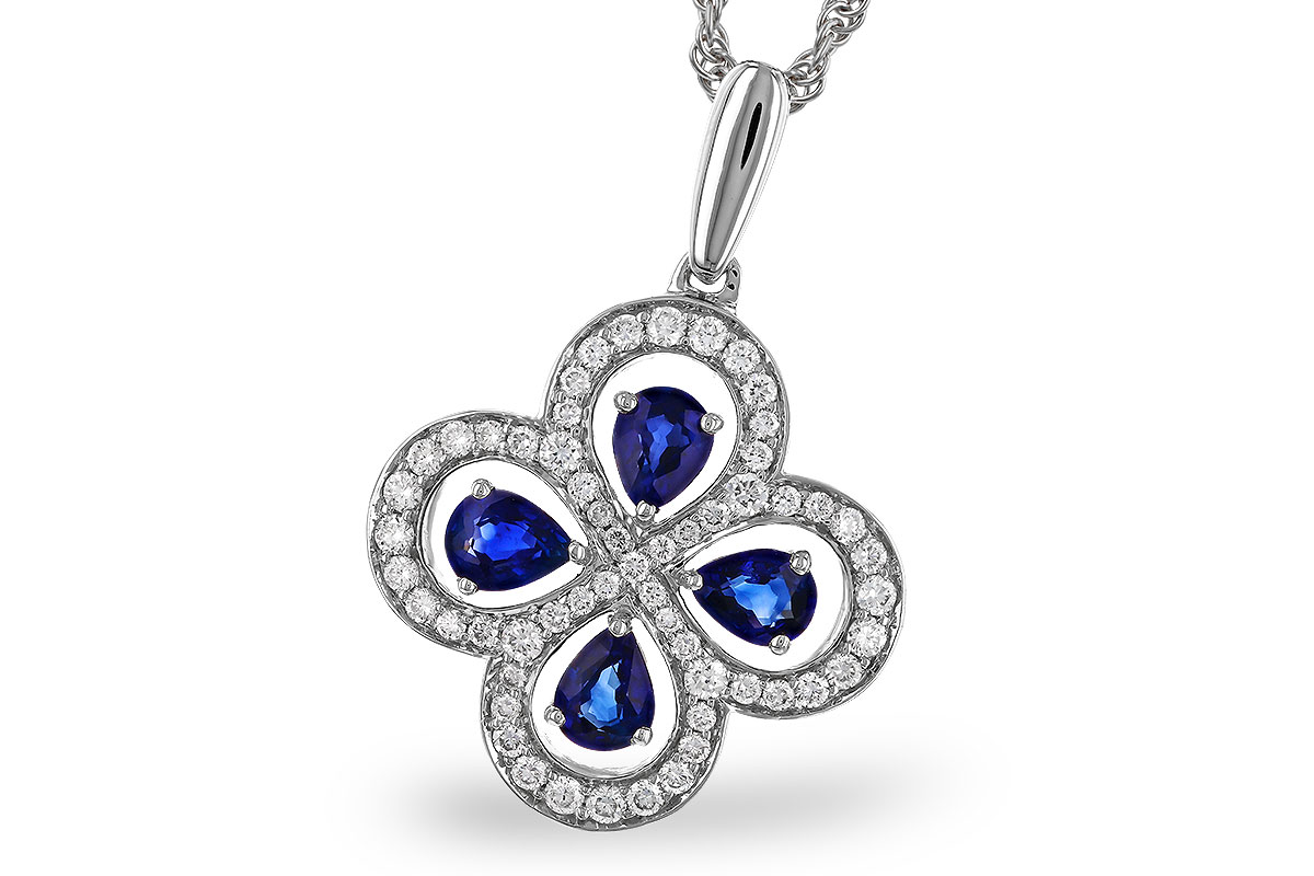 H293-57222: NECKLACE .68 SAPPHIRE TW .96 TGW