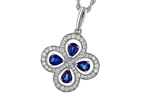 H293-57222: NECKLACE .68 SAPPHIRE TW .96 TGW