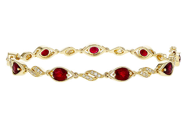 H293-57267: BRACELET 3.68 RUBY 3.92 TGW (7")