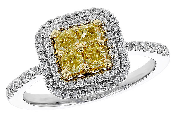 H293-59031: LDS RG .52 FANCY YELLOW DIAMONDS .85 TW