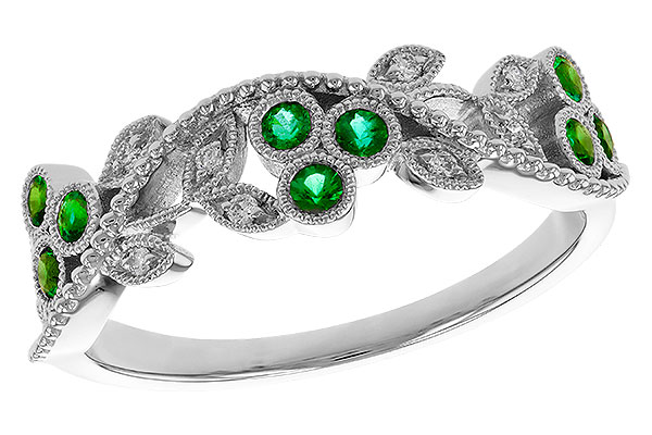 H293-63549: LDS WED RG .17 EMERALD TW .23 TGW