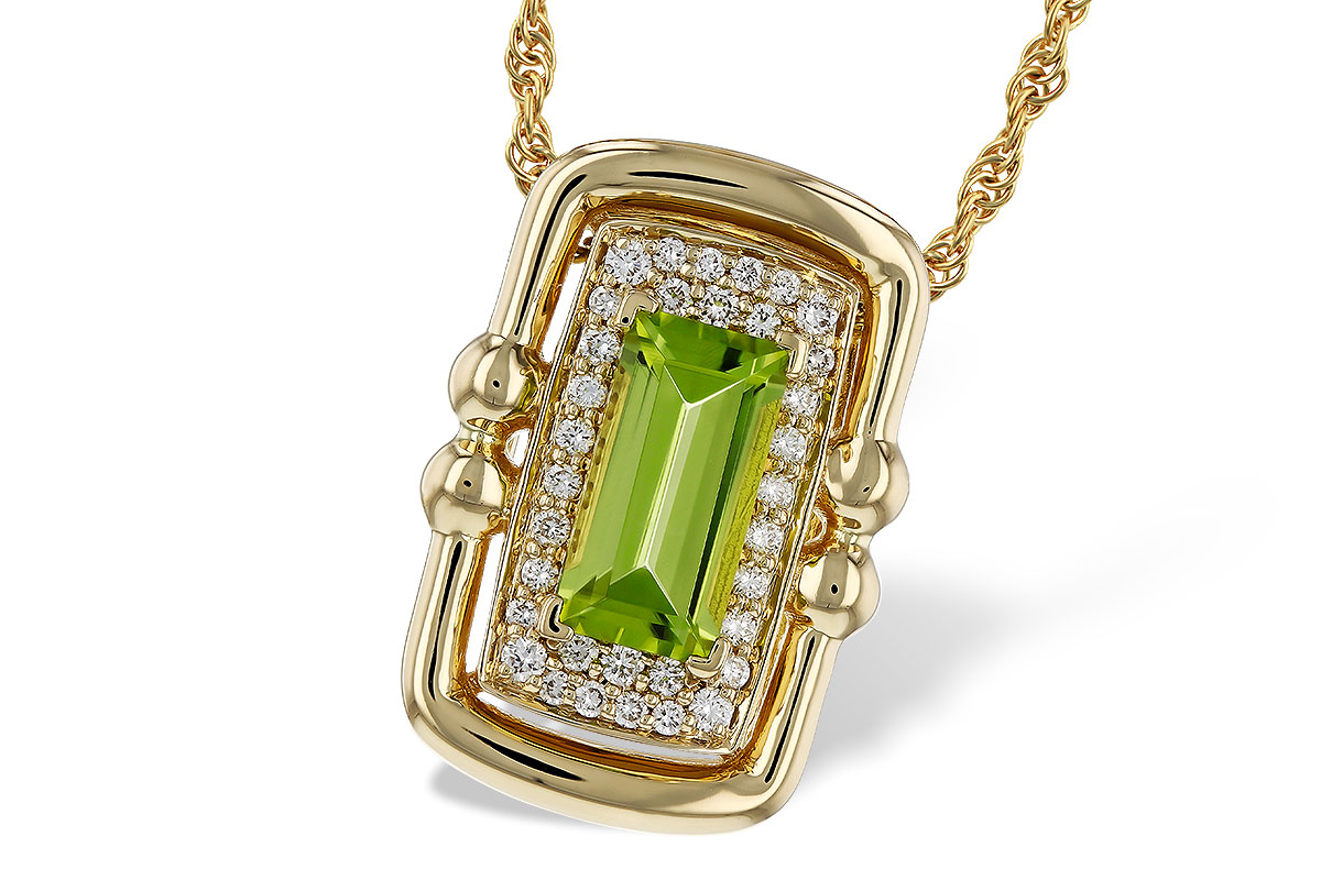 H293-63576: NECKLACE .72 PERIDOT .84 TGW (8x4MM PER)