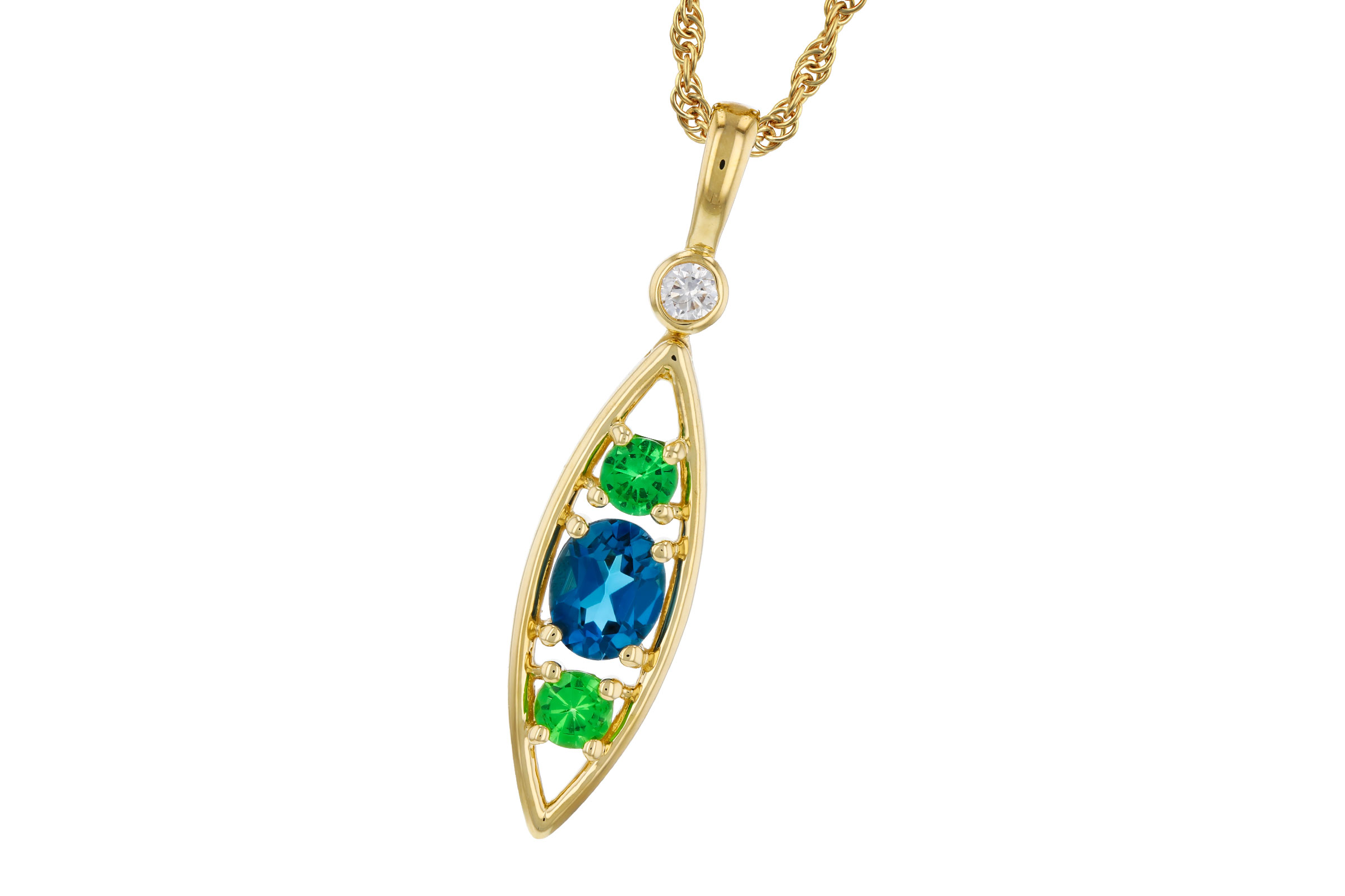 H294-48131: NECKLACE .54 SEMI-PREC (LBT & GR.GT) .58 TGW