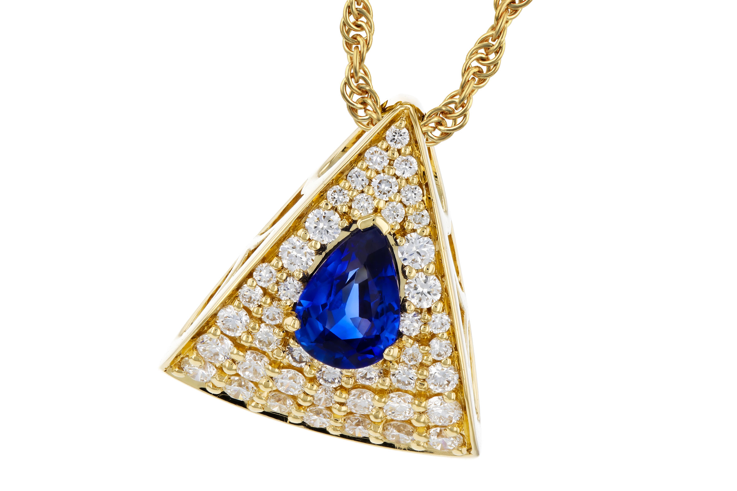 H294-48167: NECKLACE .51 SAPPHIRE .85 TGW (6x4MM SA)