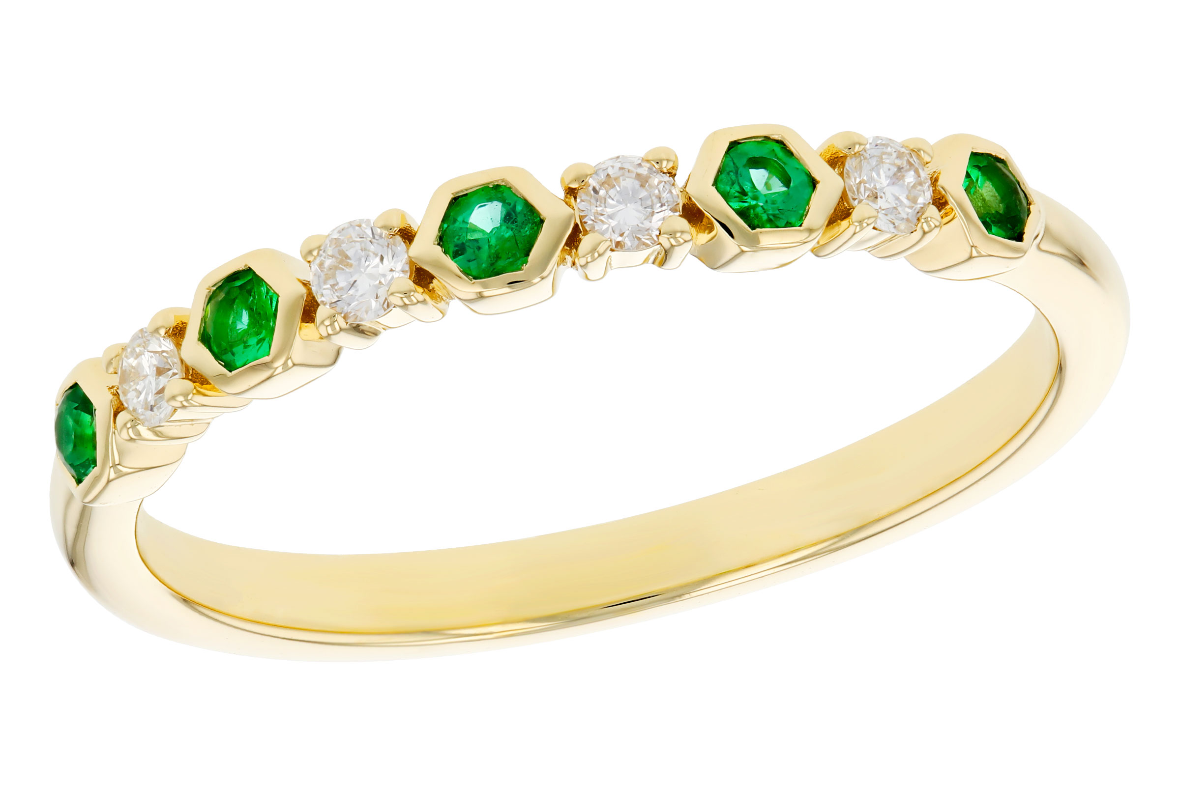 H294-49031: LDS WED RG .10 TW EMERALD .20 TGW
