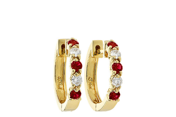 K019-94476: EARRINGS .33 RUBY .52 TGW