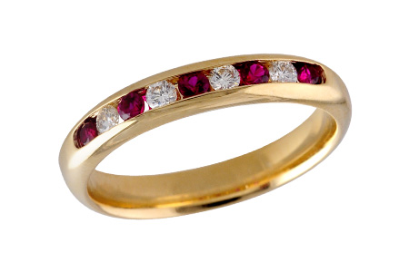 K111-74467: LDS WED RG .22 RUBY .38 TGW