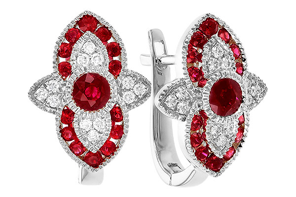 K292-64485: EARR .78 TW RUBY .90 TGW