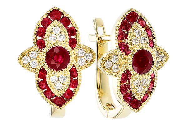 K292-64485: EARR .78 TW RUBY .90 TGW