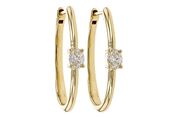 K293-59012: EARRINGS .47 TW OVAL DIAMONDS