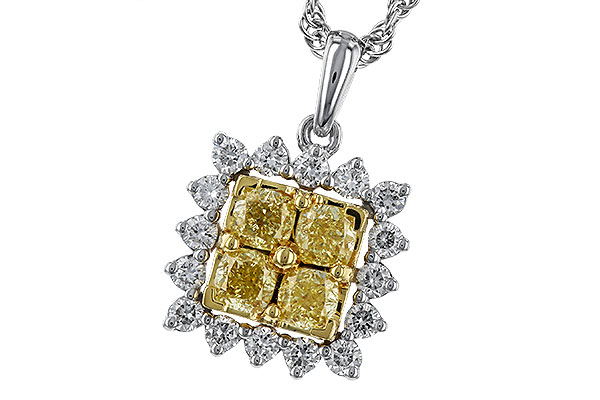 K293-59040: NECK .76 FANCY YELLOW DIAMONDS 1.09 TW