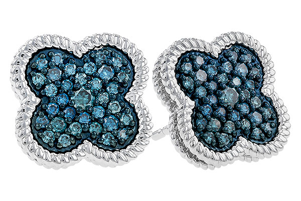 K293-59985: EARRINGS .50 TW BLUE DIAS