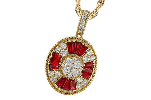 K293-61812: NECKLACE .54 TW RUBY .78 TGW