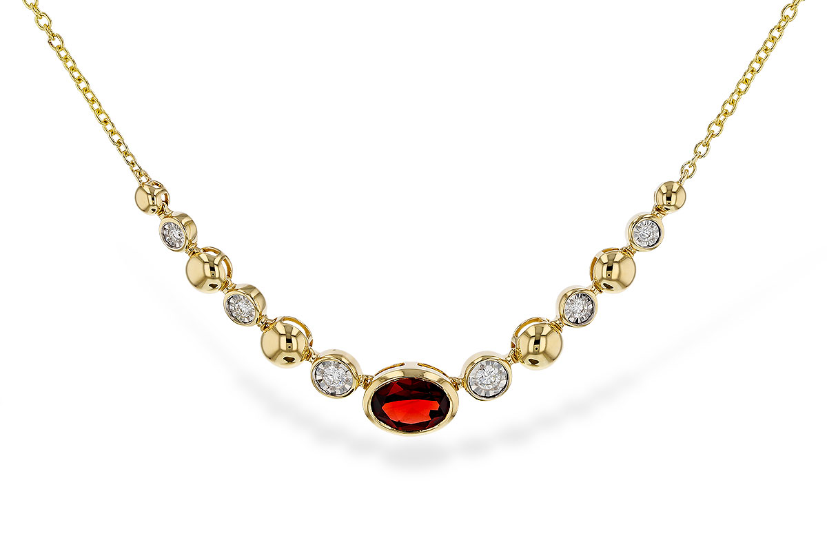 K293-62667: NECKLACE .88 GARNET 1.00 TGW (17")