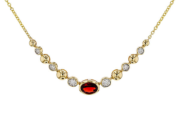 K293-62667: NECKLACE .88 GARNET 1.00 TGW (17")