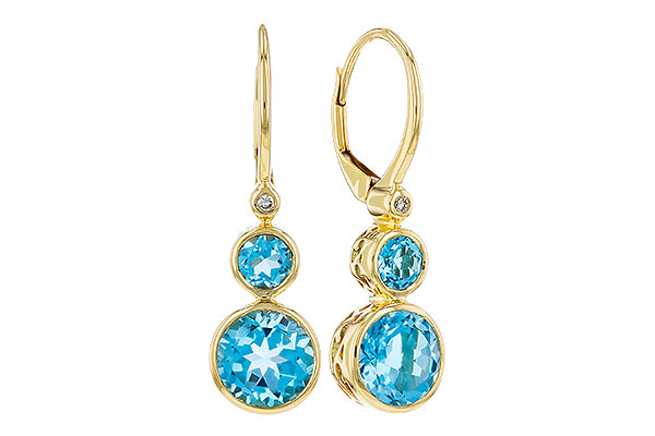 K294-46303: EARR 3.25 TW BLUE TOPAZ 3.27 TGW (4MM/7MM BT)