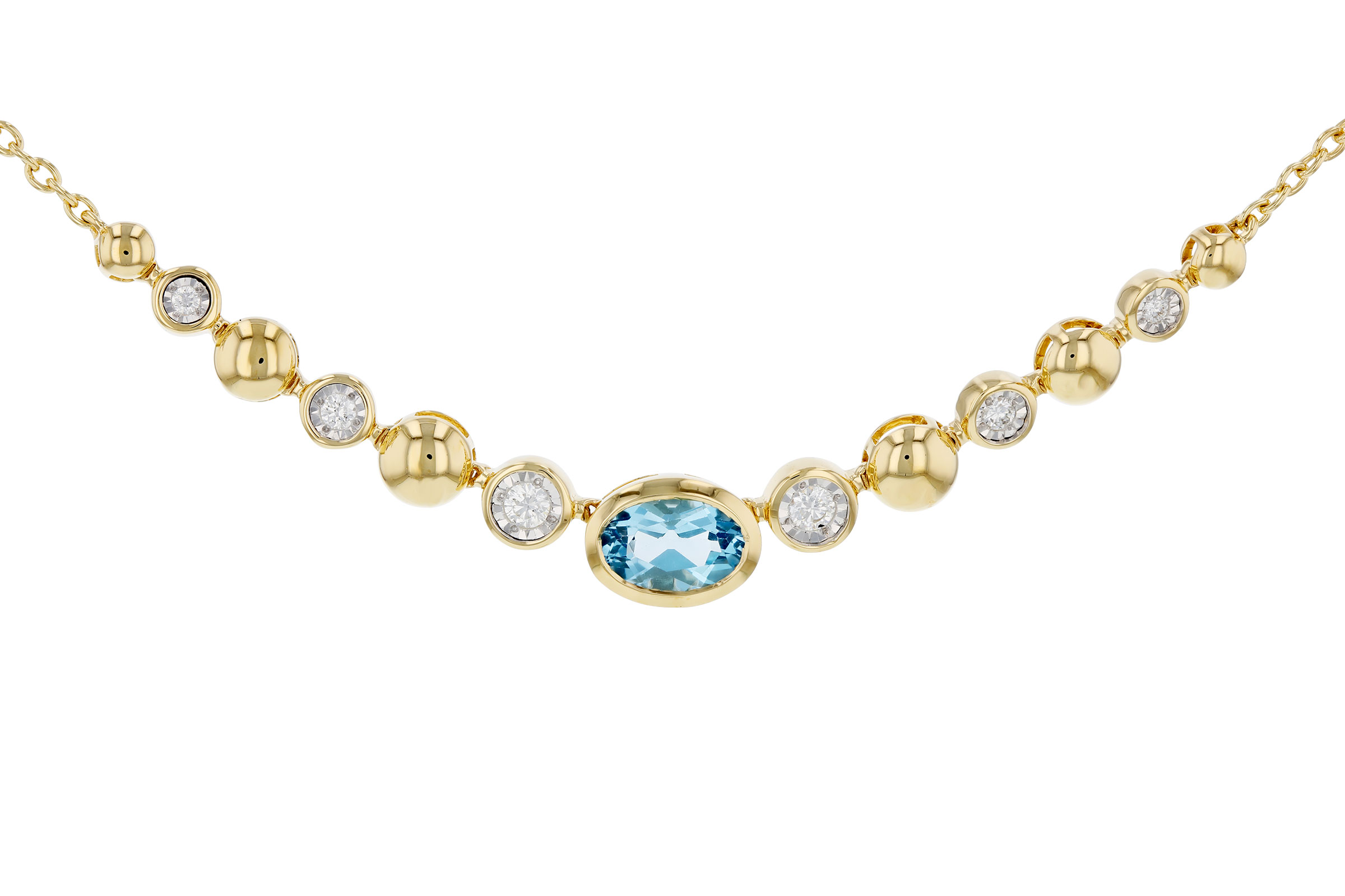 K294-47240: NECKLACE .83 SWISS BLUE TOPAZ .95 TGW (17")
