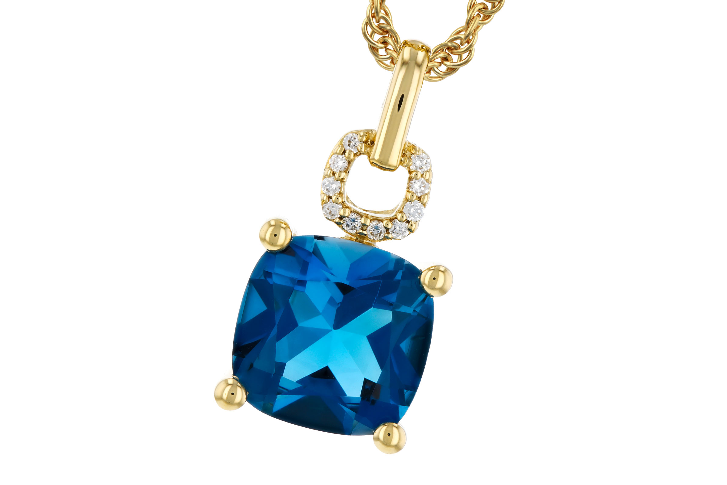 K294-48131: NECK 2.16 LONDON BLUE TOPAZ 2.18 TGW (8MM LBT)
