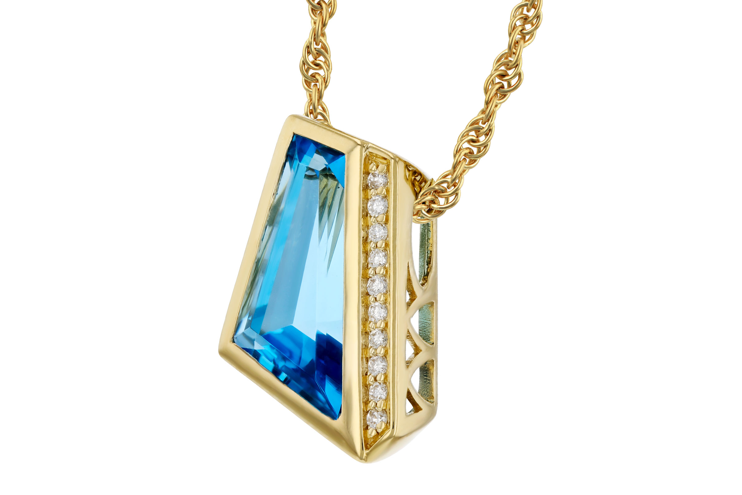 K294-48140: NECKLACE 2.42 SWISS BLUE TOPAZ 2.46 TGW