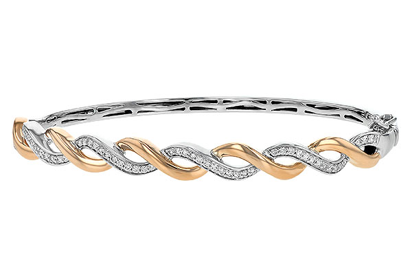 L208-15367: BANGLE BRACELET .42 TW (ROSE & WG)