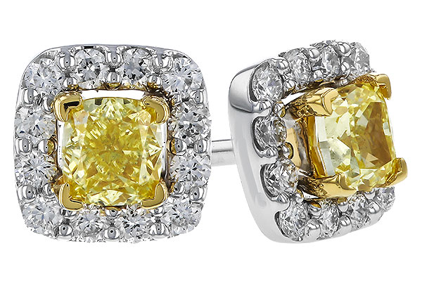 L293-59040: EARR .38 FANCY YELLOW DIAMONDS .54 TW