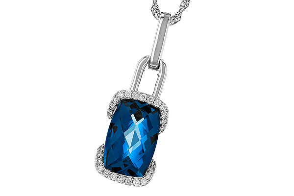L293-63576: NECK 3.75 LONDON BLUE TOPAZ 3.90 TGW (12x8MM LBT)