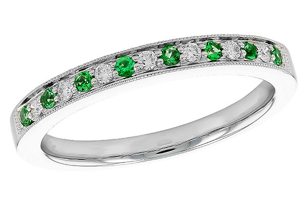 M292-72721: LDS WED RG .07 EMERALD .16 TGW