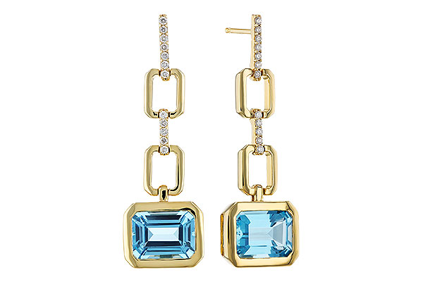 M293-59921: EARRINGS 3.20 BLUE TOPAZ 3.32 TGW (8x6MM BT)
