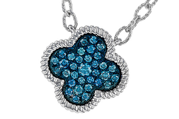 M293-59976: NECKLACE .33 TW BLUE DIAMONDS